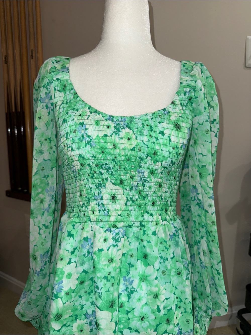 BB Dakota by Steve Madden Green Floral Mini Dress